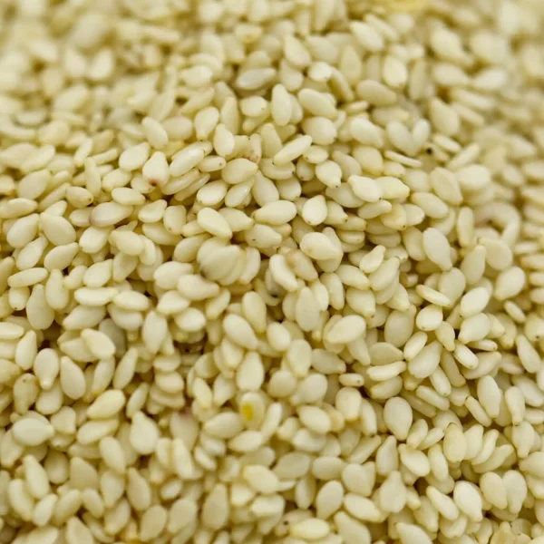 White sesame seeds are the light-colored seeds of the sesame plant, widely valued for their delicate flavor and versatile culinary uses. These seeds are a staple ingredient in many cuisines and are also used in baking, oil extraction, and traditional medicine. What makes it unique? White sesame seeds are prized for their mild, nutty taste and their high nutritional value. They are naturally rich in essential nutrients and contain compounds like antioxidants and healthy fats. Their smooth texture and light color make them visually appealing in culinary presentations. What are its key benefits? Bone and dental health: High levels of calcium, magnesium, and phosphorus strengthen bones and teeth. Immune support: Zinc, selenium, and vitamins enhance immune function and protect against illnesses. Heart health: Omega-3 and omega-6 fatty acids promote cardiovascular health by managing cholesterol levels. Digestive health: Dietary fiber supports healthy digestion and regular bowel movements. Skin and hair health: Antioxidants and vitamin E nourish skin and hair, promoting vitality and reducing oxidative stress. Who is it for? White sesame seeds are ideal for: Culinary enthusiasts seeking nutritious, versatile ingredients. Individuals focusing on heart health, bone strength, or improved digestion. Anyone interested in incorporating plant-based proteins and healthy fats into their diet. How is it used? In cooking: Sprinkle on salads, add to stir-fries, or bake into bread and desserts. Oil extraction: Use white sesame seeds to produce nutrient-rich sesame oil. Traditional remedies: Consume directly or grind into pastes for traditional medicinal applications. White sesame seeds have been cultivated for thousands of years, originating in tropical regions of Asia and Africa. Revered for their health benefits, they hold a special place in traditional medicine and culinary heritage. Their enduring popularity stems from their versatility, rich nutritional profile, and cultural significance.